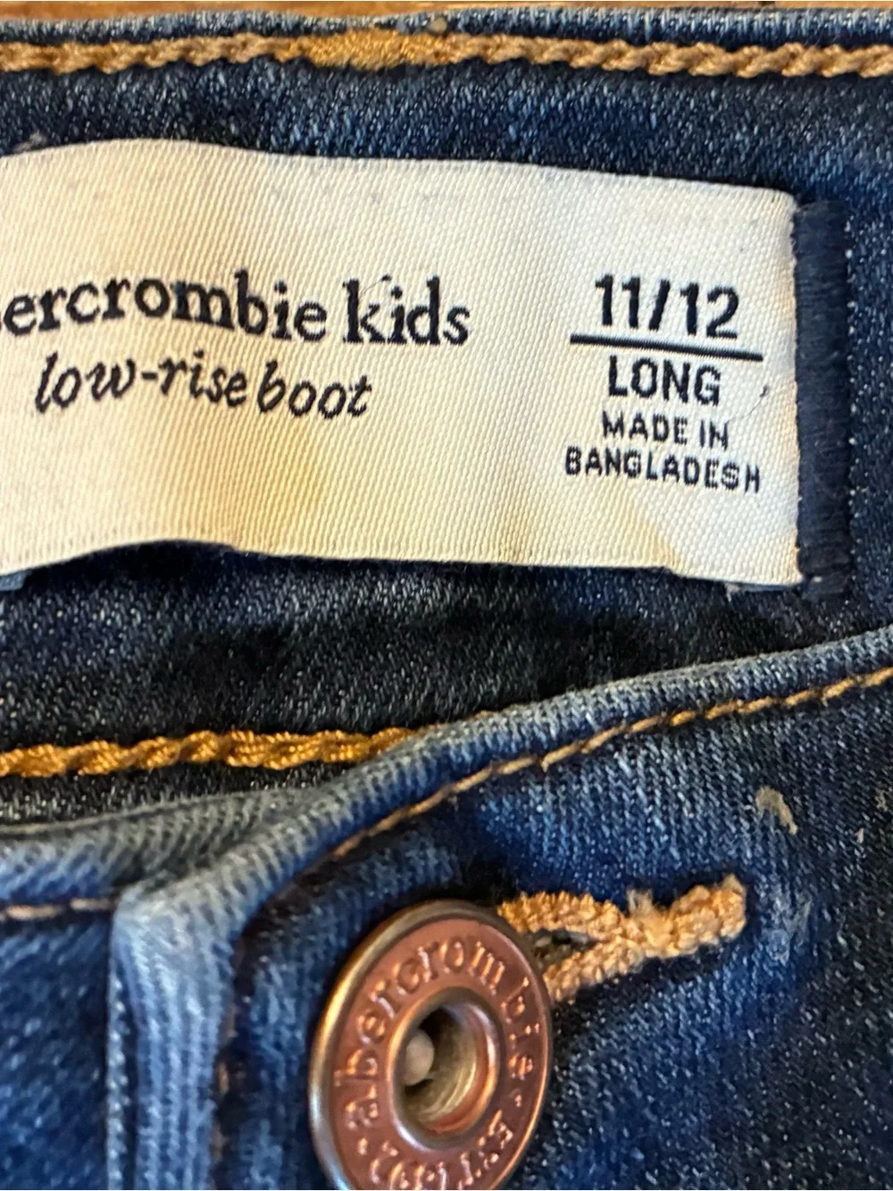 Abercrombie Kids 11-12 years Girls Low-Rise Bootcut Blue Denim Jeans